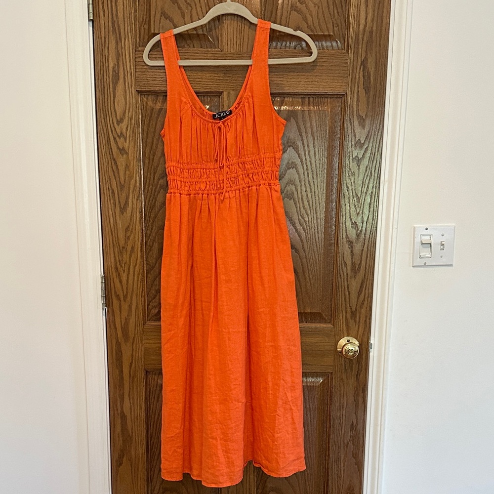 J. Crew Orange Midi Dress